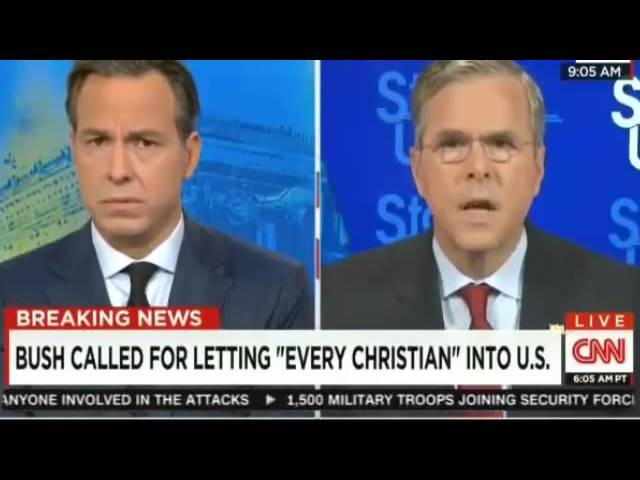 Jeb Bush states his position on admitting Syrian refugees to the US