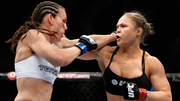 Ronda Rousey vs. Alexis Davis in July of 2014 where Rousey defended her title in 16 seconds