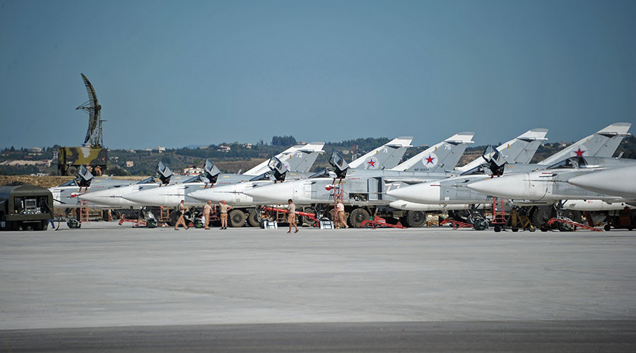 Su-24 bombers of the Russian Aerospace Forces at the Khmeimim airbase in Syria