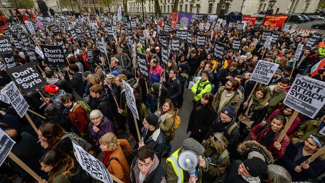 The demonstration was organised by the Stop The War Coalition protest movement