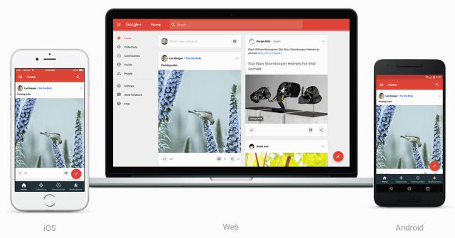 The new Google+ takes the mobile app and stretches it to a desktop