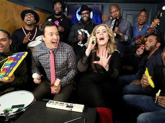 WATCH Adele and Jimmy Fallon Perform ‘Hello’ Using Kids’ Instruments				NBC				by Kipp Jones25 Nov 2015 New York NY0