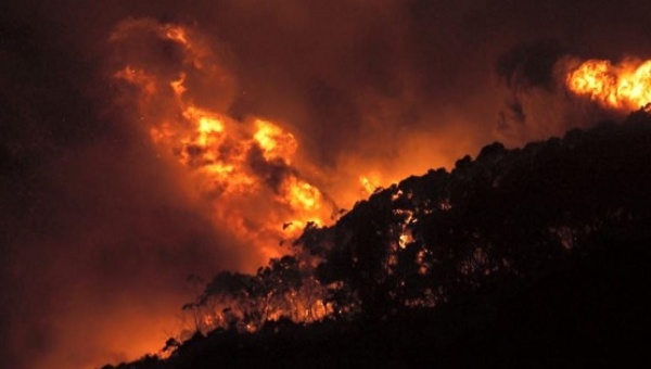 A raging fire has destroyed 53 homes and over 700-hectares of bushland