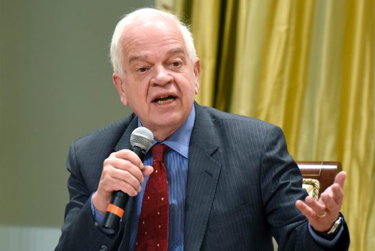 Minister of Immigration Refugees and Citizenship John Mc Callum speaks during the Forum on Welcoming Syrian Refugees to Canada at Rideau Hall on Tuesday