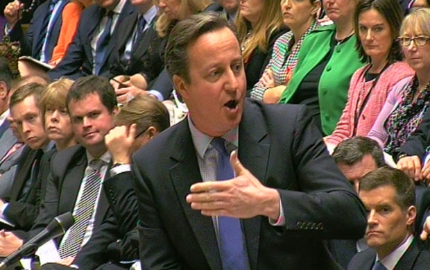 Prime Minister David Cameron speaking during the debate in the House of Commons on extending the bombing campaign against Islamic State to Syria. PRESS ASSOCIATION