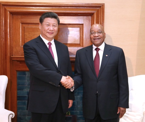 China's President Xi Jin Ping and South Africa's President Jacob Zuma