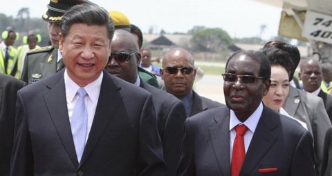 Chinese President Xi Jinping and Zimbabwean President Robert Mugabe