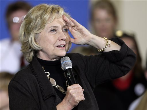 Democratic presidential candidate Hillary Clinton speaks during a town hall meeting in Fort Dodge Iowa. Clinton will unveil a proposal for a new exit tax on Wednesday Dec. 9 aimed at cracking down