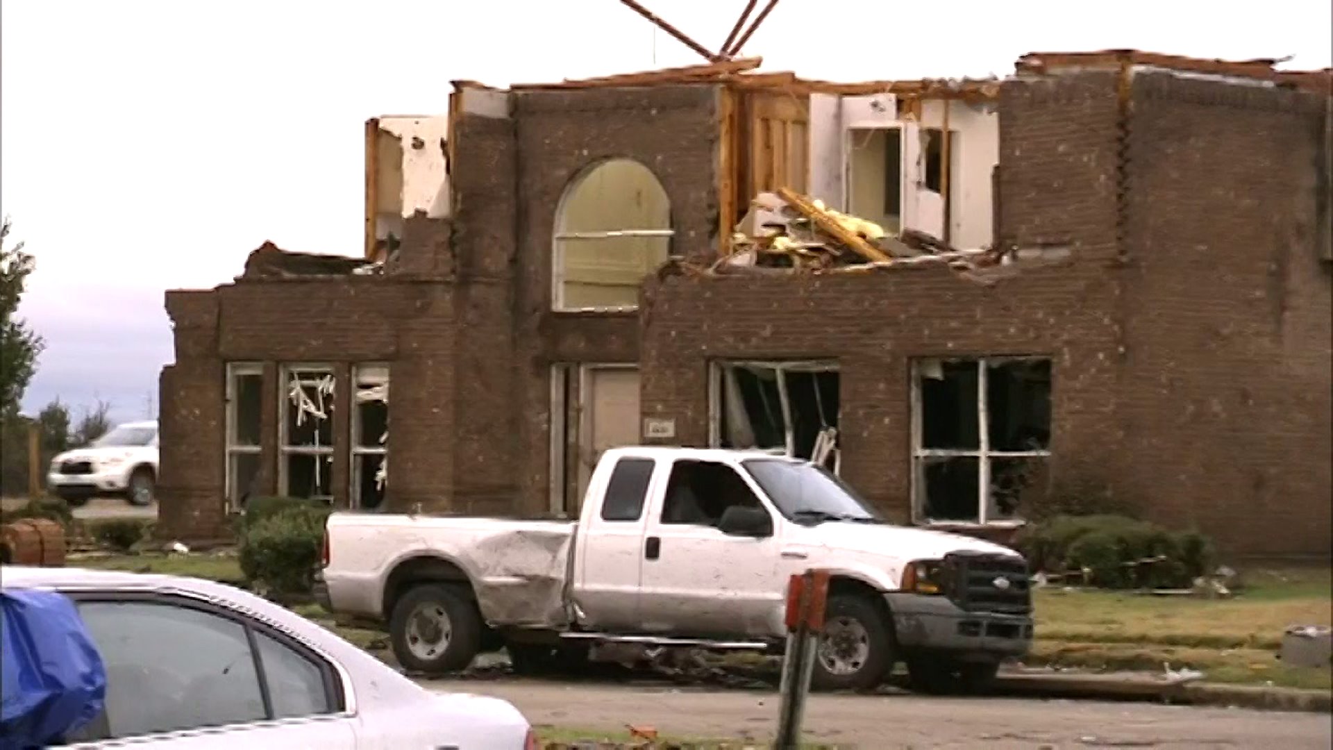 A damaged home near Dallas