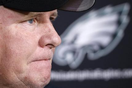 Philadelphia Eagles head coach Chip Kelly listens to a question during a news conference at the NFL football team's practice facility Monday Dec. 28 2015 in Philadelphia