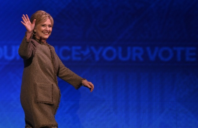 US Democratic presidential hopeful Hillary Clinton arrives to participate in the Democratic Presidential Debate hosted by ABC News at Saint Anselm College