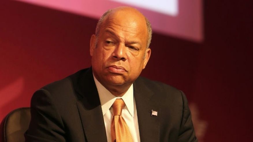 Jeh Johnson U.S. Secretary of Homeland Security takes part in a panel discussion at the 70th International Air Transport Association in Doha Qatar Tuesday