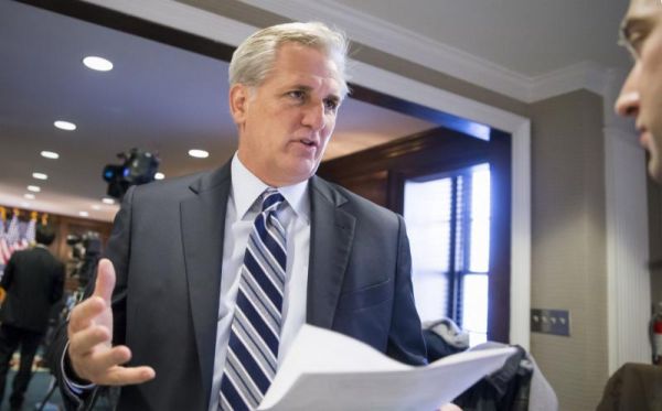 Majority Leader Kevin McCarthy R-Calif. speaks with