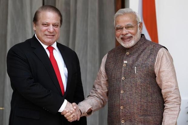 Narendra Modi with his Pakistani counterpart Nawaz Sharif