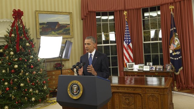 Mr Obama said the San Bernardino attack showed that 'the terrorist threat has evolved into a new phase&#39