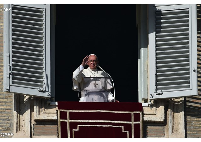 Pope addresses the faithful in St. Peter's Square during Sunday Angelus- AFP