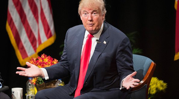 NEWTON IA- NOVEMBER 19 Republican presidential candidate Donald Trump speaks during a town hall meeting during a campaign stop at Des Moines Area Community College Newton Campus