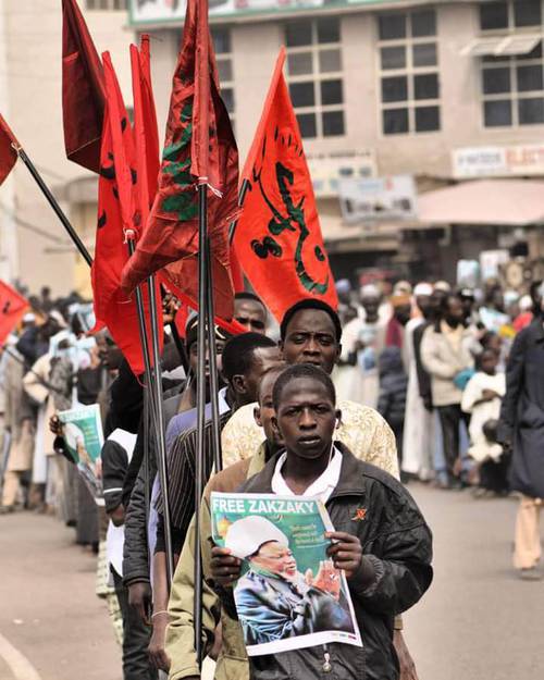 Protesters demand the release of Sheikh Zakzaky