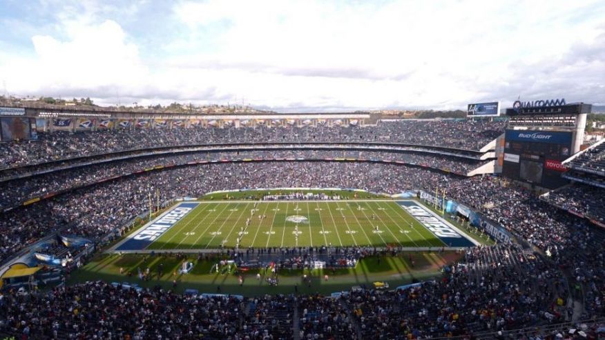 Dec 30 2012 San Diego CA USA General view of Qualcomm Stadium during the opening kickoff of the NFL game between the Oakland Raiders and the San Diego Chargers. The Chargers defeated the Raiders 24-21. Mandatory Credit Kirby Lee  Image of Sport-USA T