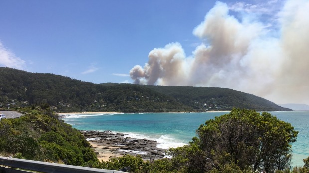 Smoke over the Great Ocean Road on Friday