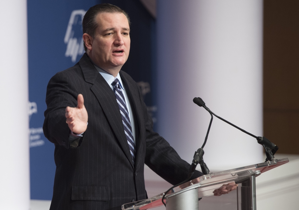 Republican Presidential hopeful Ted Cruz of Texas speaks during the Republican Jewish Coalition Presidential Forum in Washington DC