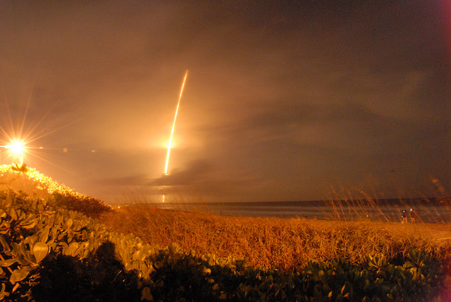 There's SpaceX Falcon 9 at liftoff