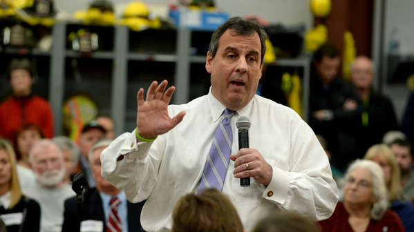 Republican presidential candidate Gov. Christie speaks in Loudon N.H. Of Donald Trump´s claim of celebrations on 9/11 Christie says'The facts are the facts. That did not happen