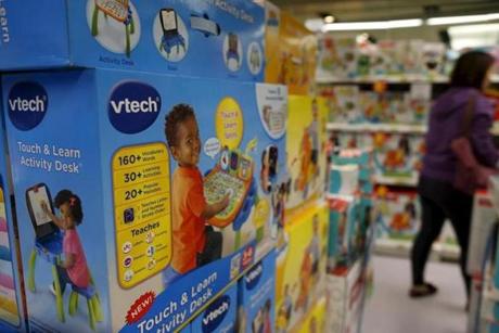 VTech's products were seen on display at a toy store in Hong Kong