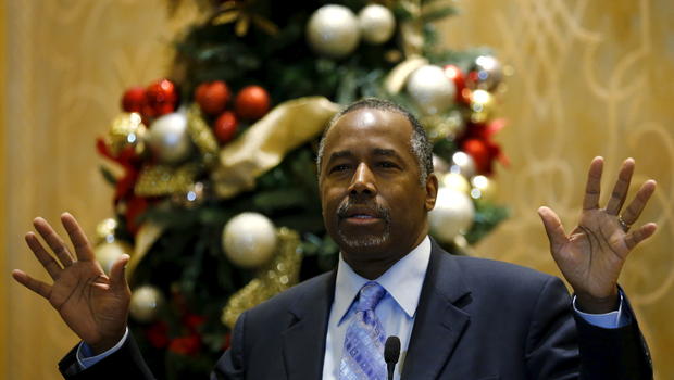 U.S. Republican presidential candidate Ben Carson speaks during a news conference in Chicago Illinois