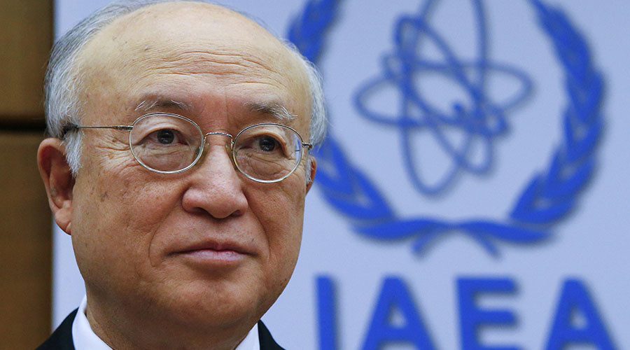 International Atomic Energy Agency Director General Yukiya Amano waits for the start of a board of governors meeting at the IAEA headquarters in Vienna Austria