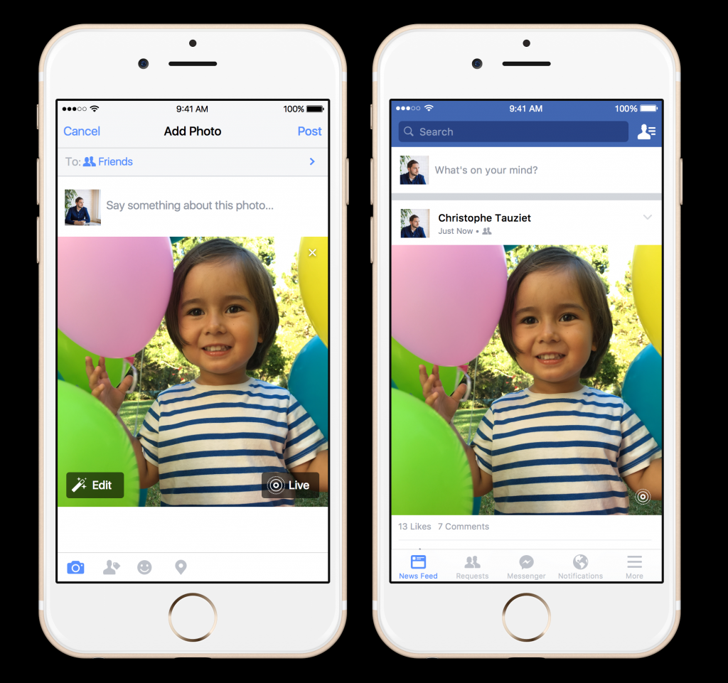 Facebook now rolls out support for iOS's Live Photos