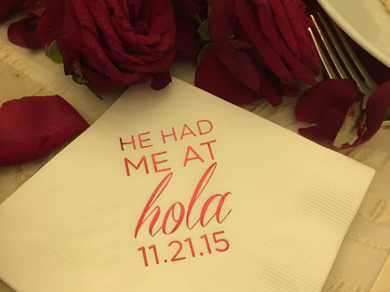 Sofia Vergara and Joe Manganiello's wedding napkins