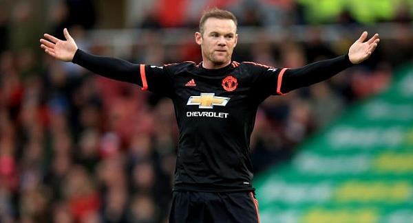 Wayne Rooney gestures in frustration during the Barclays Premier League match at the Britannia Stadium Stoke yesterday