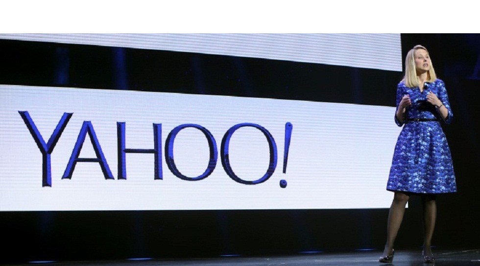 Yahoo CEO Marissa Mayer speaks during her keynote address at the annual Consumer Electronics Show in Las Vegas Nevada in this file