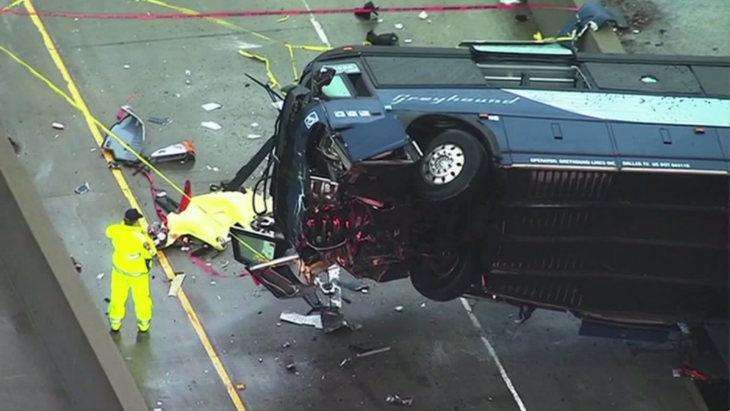 A Greyhound bus crashed in San Jose killing two people and injuring 18 others on Jan. 19 2016