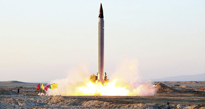 Launching of an Emad long-range ballistic surface-to-surface missile in an undisclosed location