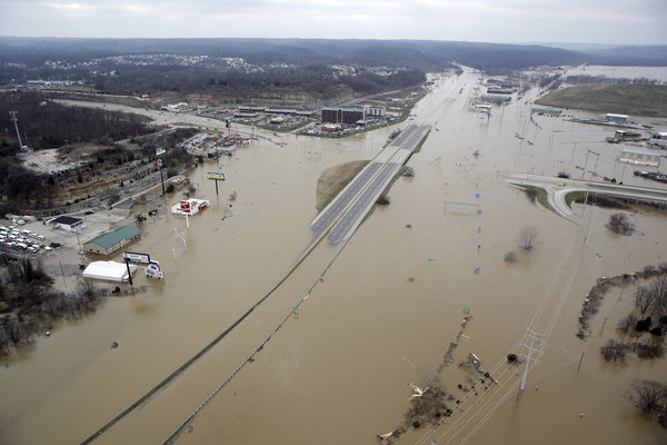 ASSOCIATED PRESS
Floodwater covers Interstate 44 on Dec. 30 2015 in Valley Park Missouri