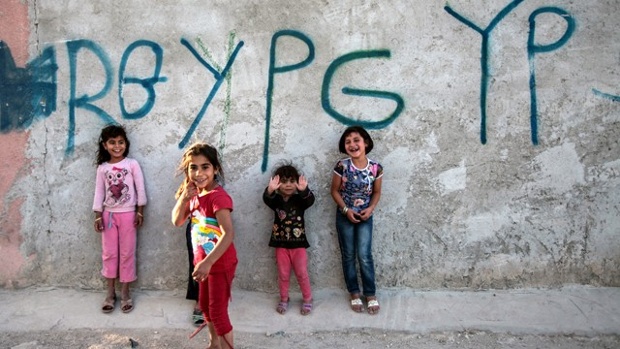 Children in Syrian city