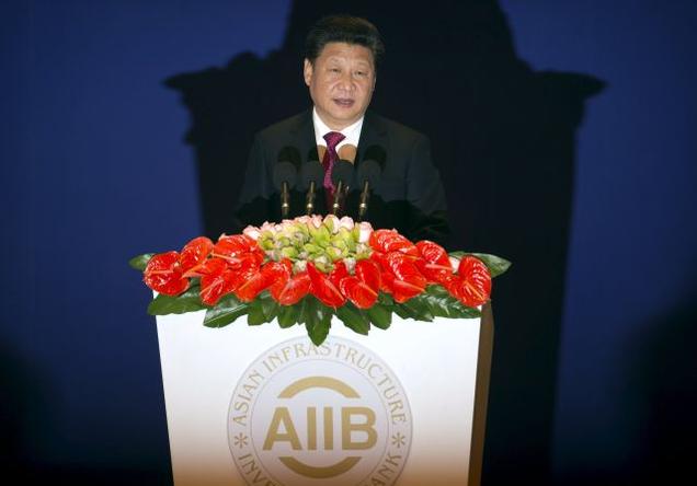 Chinese President Xi Jinping speaks during the opening ceremony of the Asian Infrastructure Investment Bank in Beijing China on Saturday.- Reuters