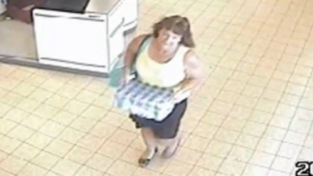 CCTV footage of Karen Chetcuti leaving ALDI in Wangaratta on Tuesday