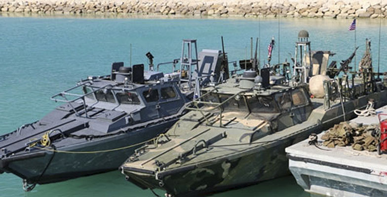 Iranian Revolutionary Guards on Wednesday Jan. 13 2016 shows detained American Navy sailors boats in custody of the guards in the Persian Gulf Iran