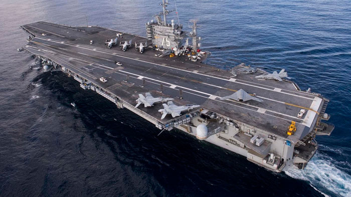 Earlier reports said that Revolutionary Guards launched rockets near the US aircraft-carrier Harry S. Truman. — AFP