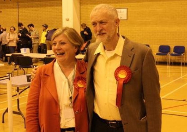 Emily Thornberry and Jeremy Corbyn after they were re-elected in May