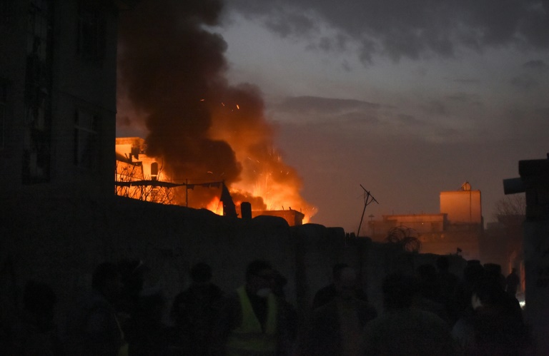 AFP  Wakil Kohsar Flames and smoke rise at the site of a suicide car bomb attack at Le Jardin in Kabul