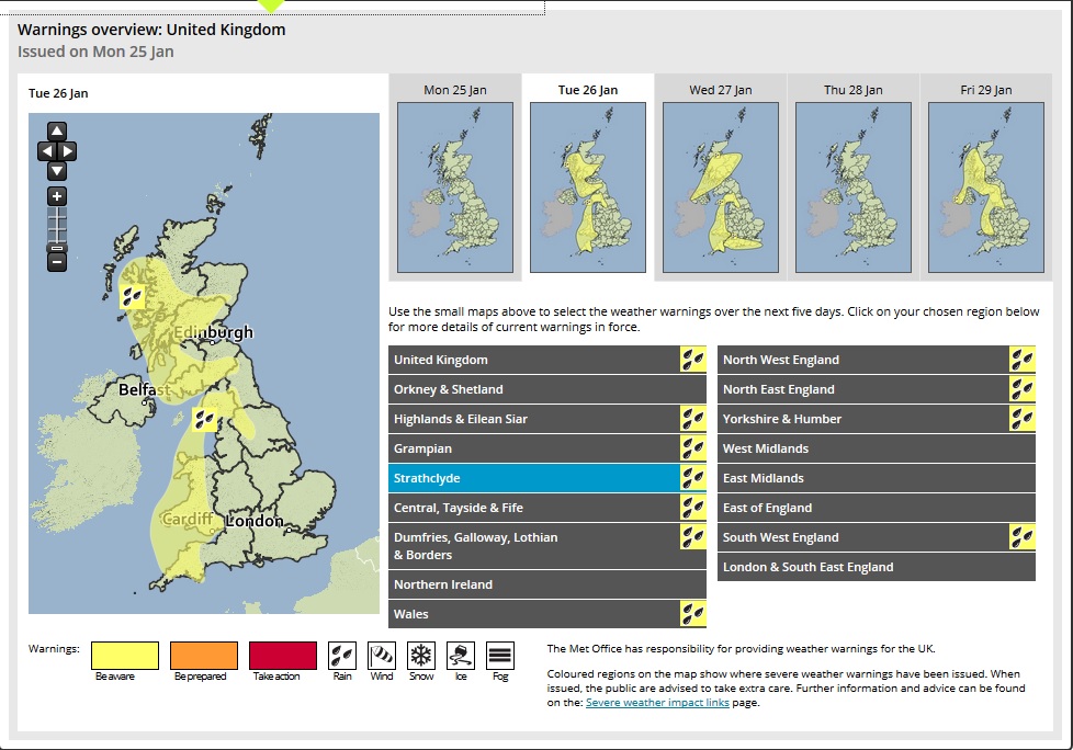 Glasgow told to prepare for heavy rain as Met Office issues severe weather warning