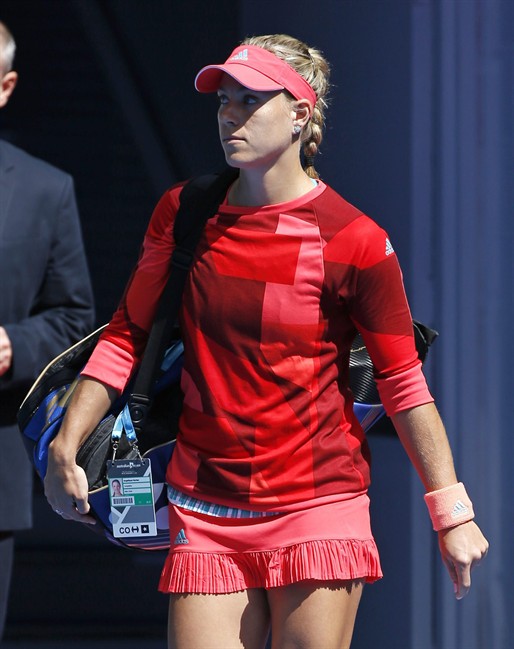 Angelique Kerber of Germany walks onto Rod Laver Arena for her fourth round match against compatriot Annika Beck at the Australian Open tennis championships in Melbourne Australia Monday Jan. 25 2016