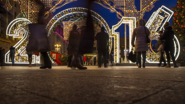 New Year decorations in Tverskaya Street in Moscow – nearby Red Square will be closed to New Year's Eve revellers