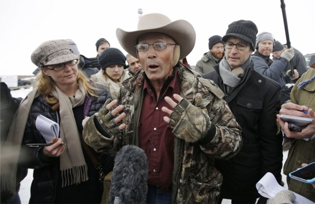 LaVoy Finicum a rancher from Arizona who is part of the group occupying the Malheur National Wildlife Refuge speaks with reporters during a news conference at the the refuge Tuesday Jan. 5 2016 near Burns Ore. Law enforcement had yet to take any act