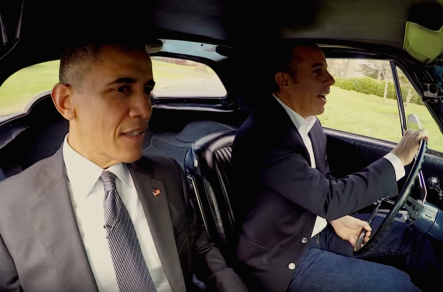 President Obama with Jerry Seinfeld in an episode of “Comedians in Cars Getting Coffee.”