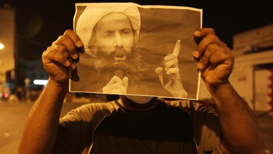 Sheik Nimr al Nimr during clashes with riot police in Sanabis Bahrain a suburb of the capital Manama